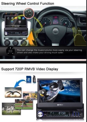 D1309BV in-Dash 7" 1DIN Car DVD Player Radio Stereo USB+SD=64GB BT Touch RDS 8
